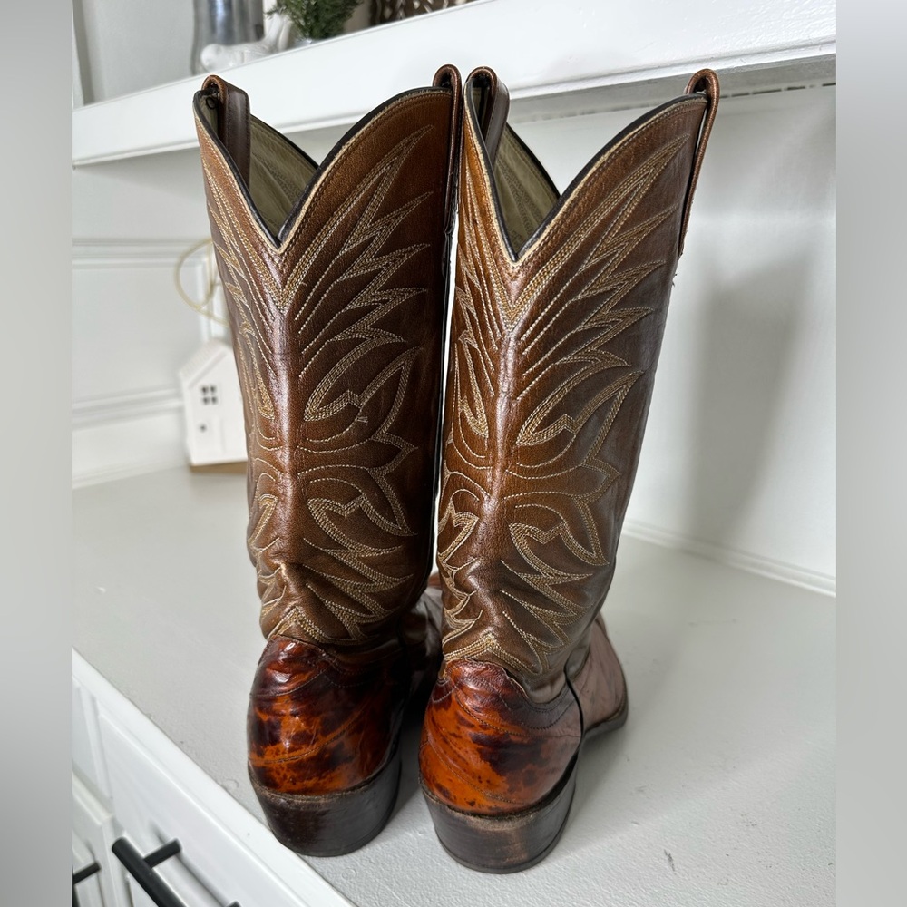 Vintage Dan Post Cowboy Boots – Women’s Size 7.5– Two-Tone Teju Lizard - Picture 6 of 10